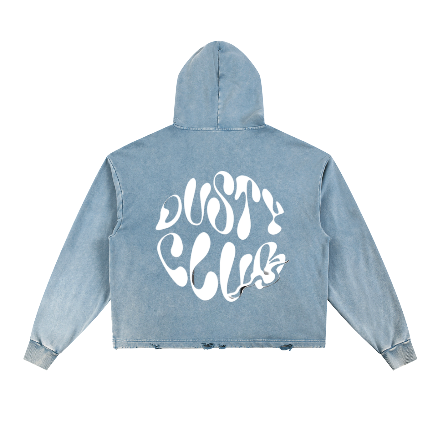 DustyClub Fast Life Vintage  Frayed-Hem Hoodie