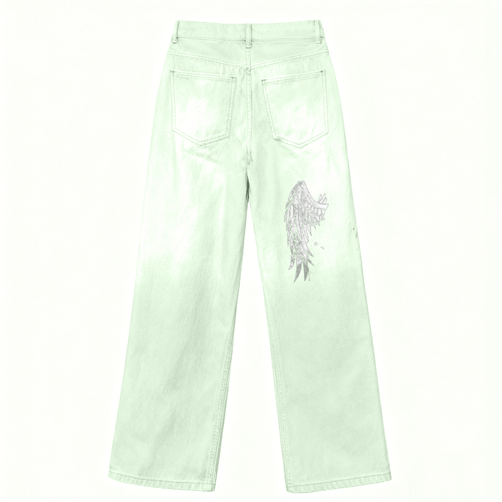 86 Heavy Winged Acid Wash Denim Jeans