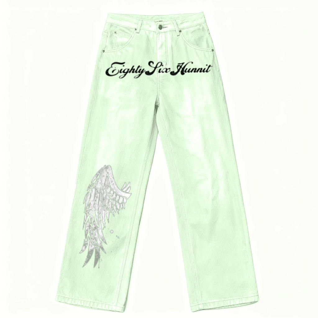 86 Heavy Winged Acid Wash Denim Jeans