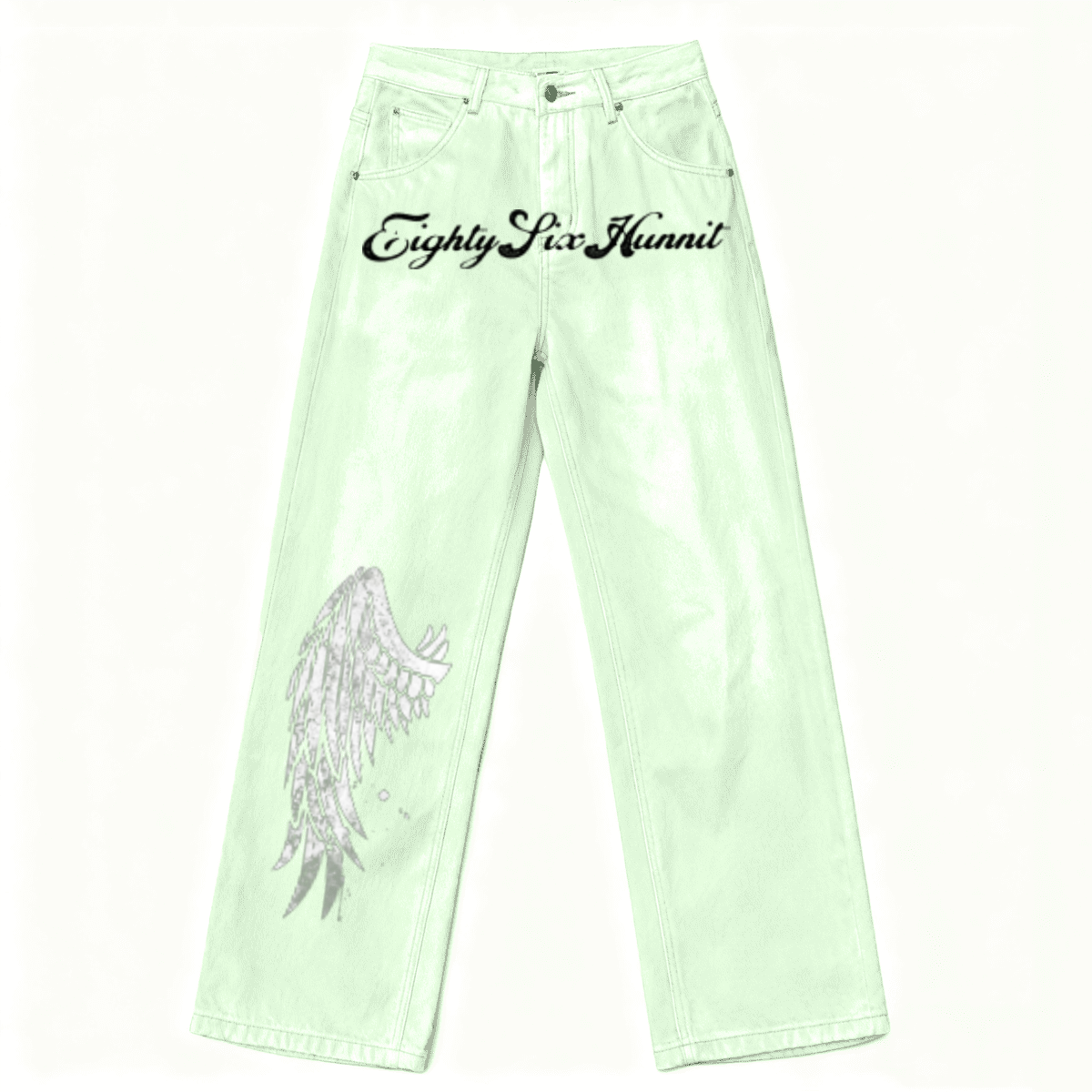 86 Heavy Winged Acid Wash Denim Jeans