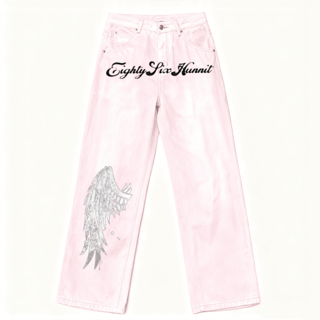 86 Heavy Winged Acid Wash Denim Jeans