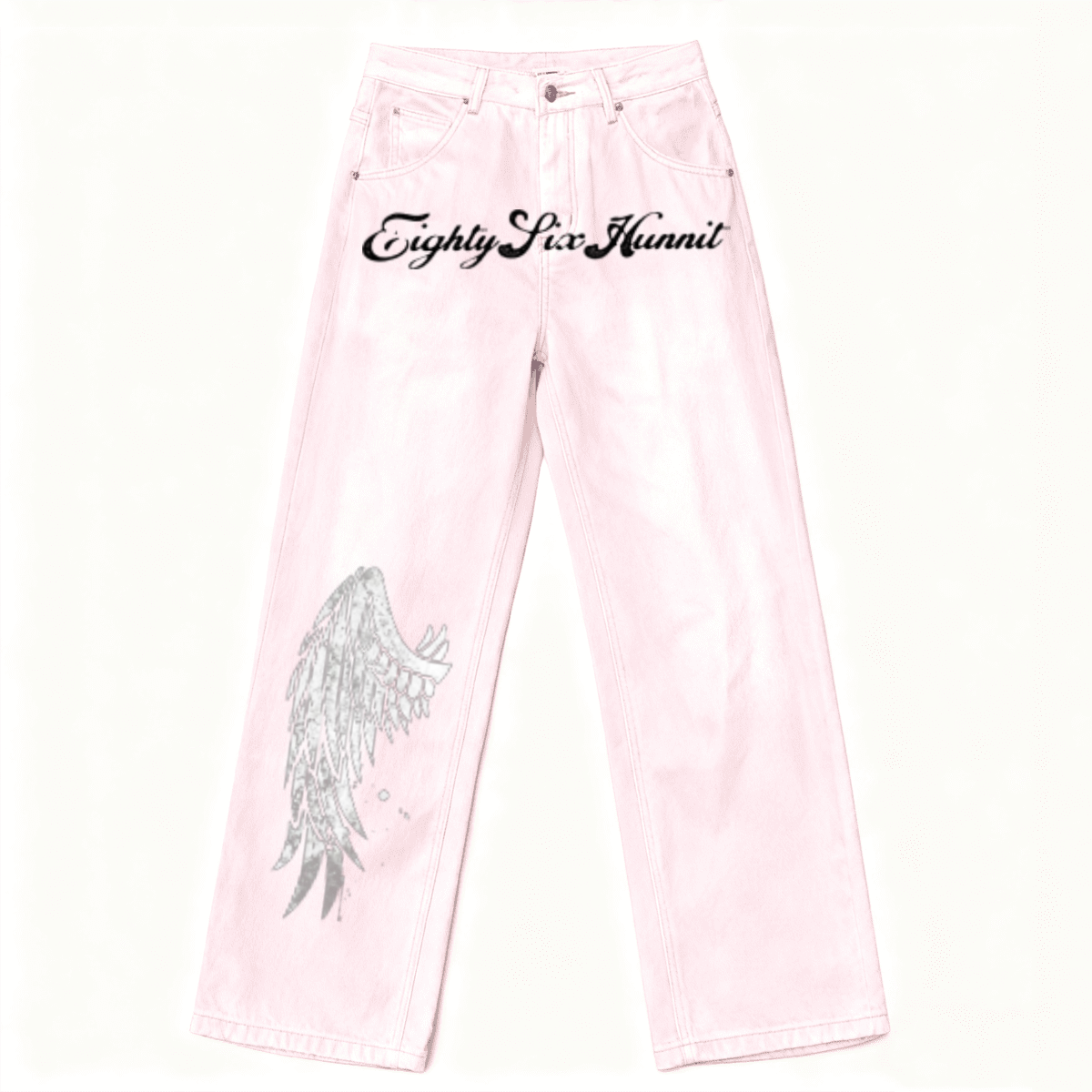 86 Heavy Winged Acid Wash Denim Jeans