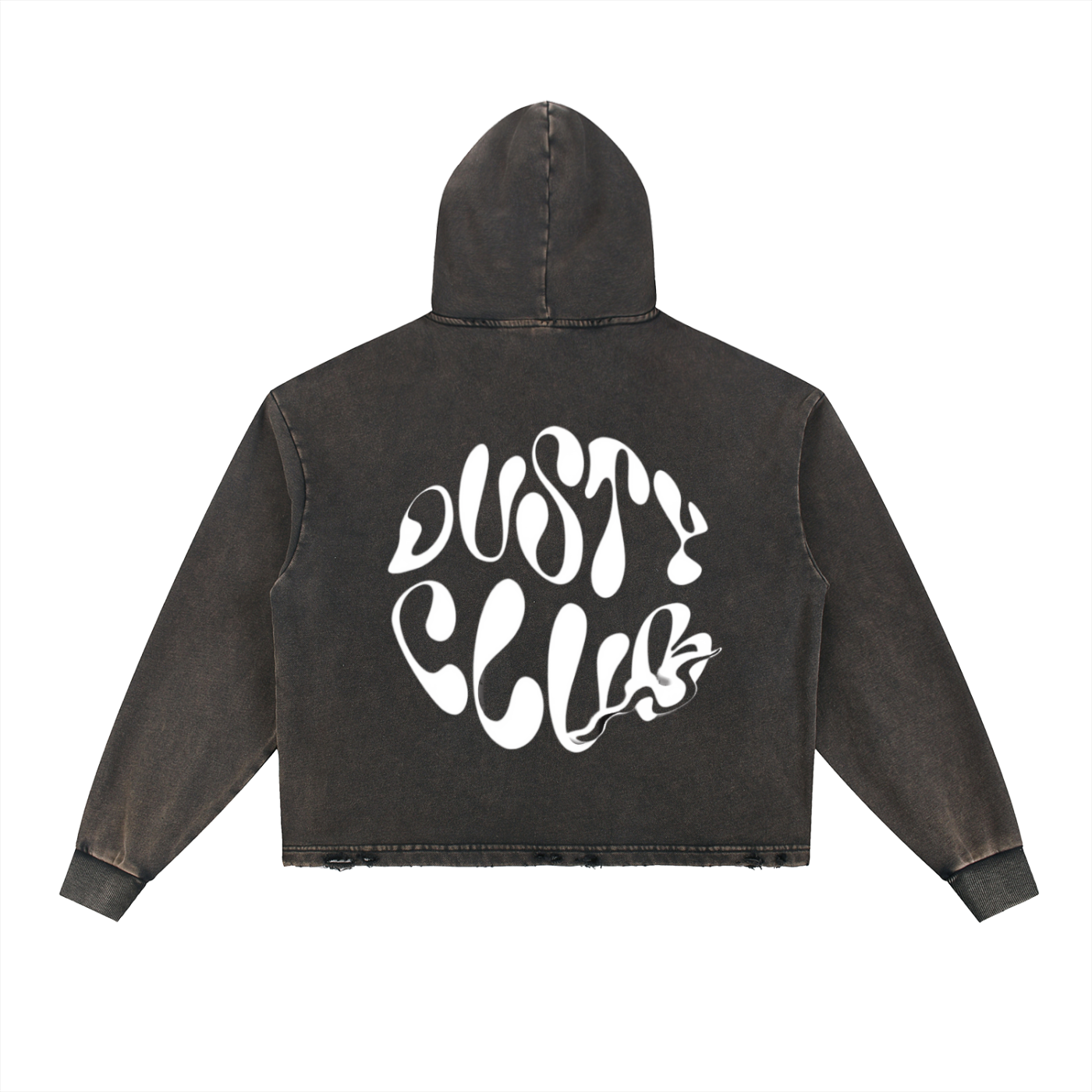 DustyClub Fast Life Vintage  Frayed-Hem Hoodie