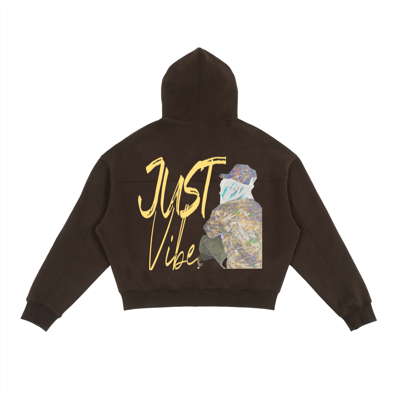 JustVibe Fleece Zip-Up Boxy Hoodie