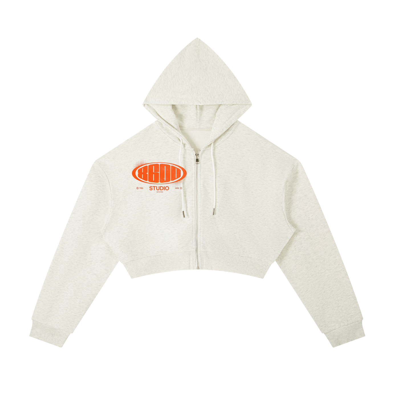 8600 Studio Essential Cropped Zip-Up Hoodie