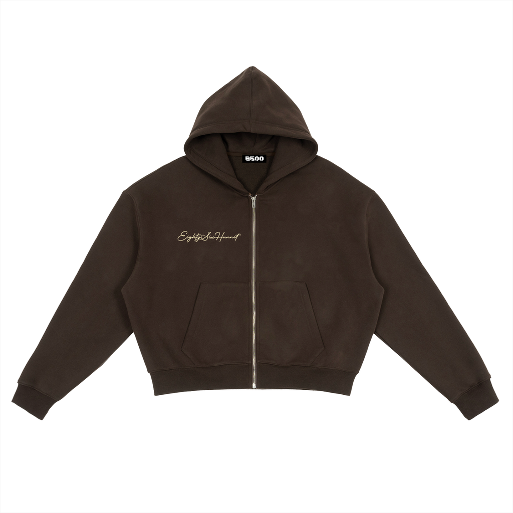 JustVibe Fleece Zip-Up Boxy Hoodie
