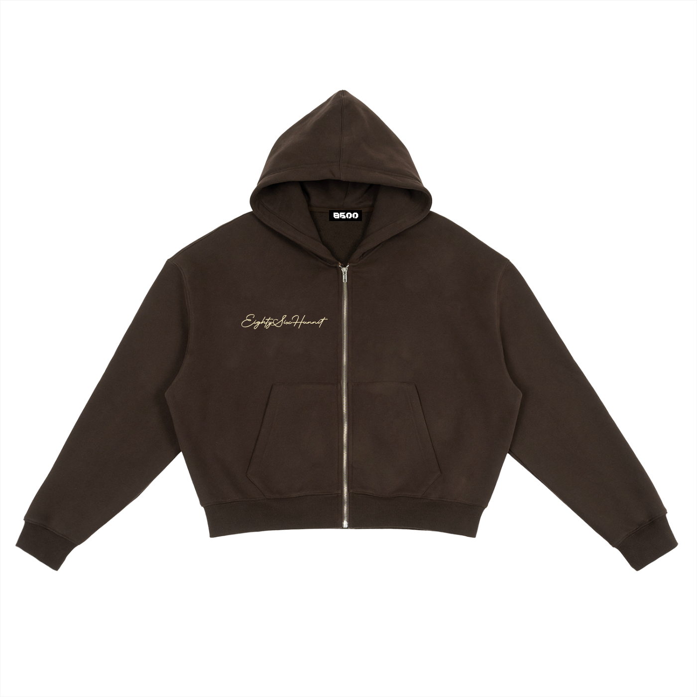 JustVibe Fleece Zip-Up Boxy Hoodie