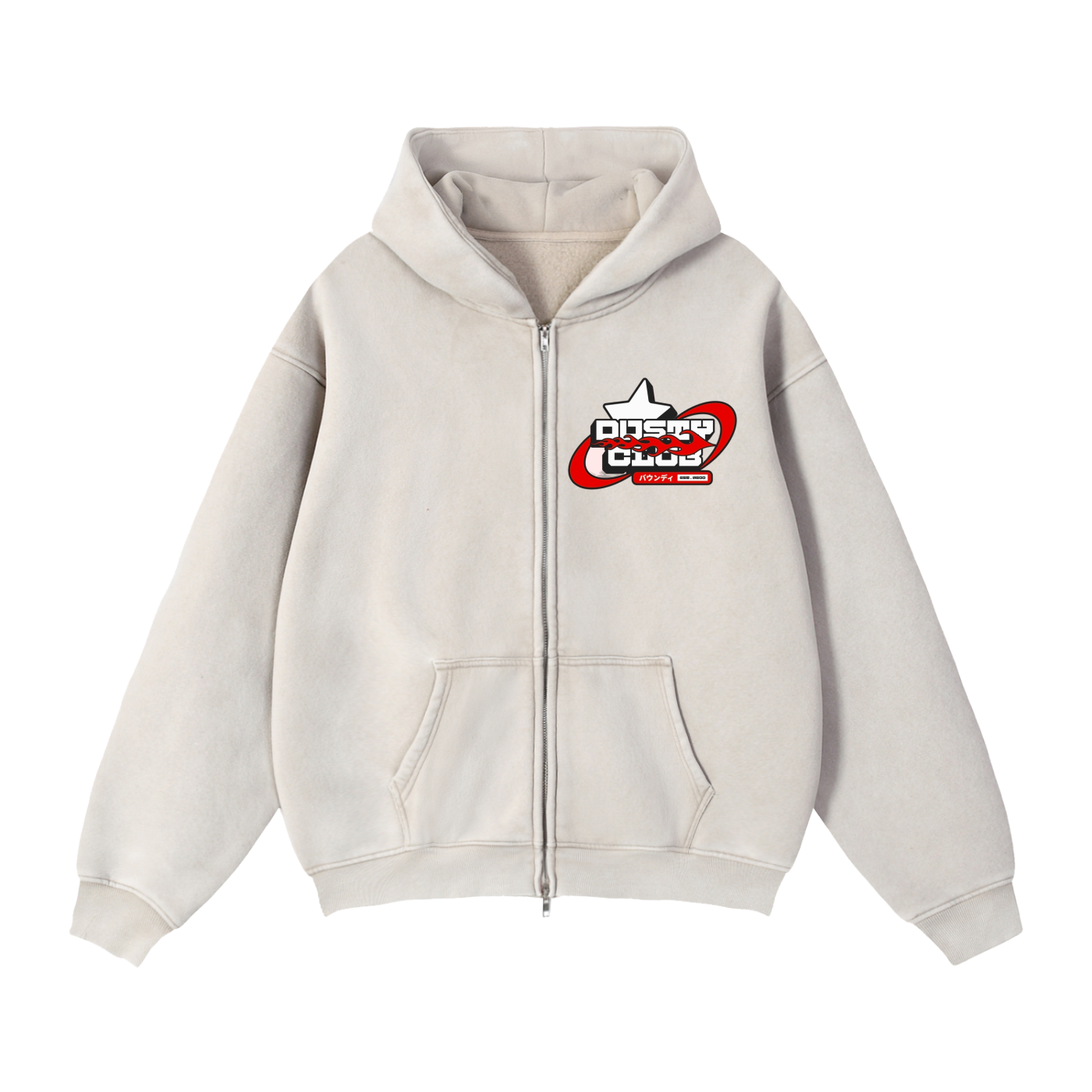 Zip-Through Boxy Fleece Hoodie