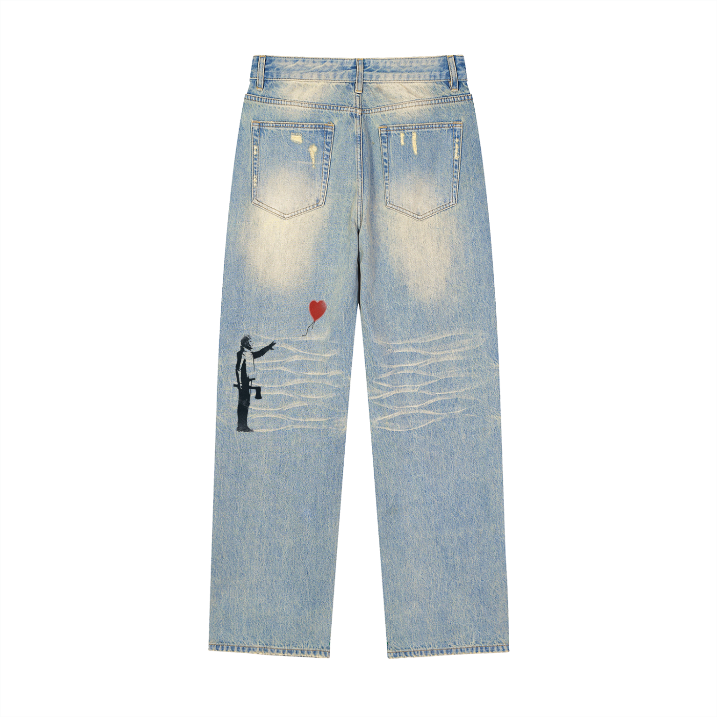 Leaving Is Better than staying StarFade Raw Hem Denim Jeans