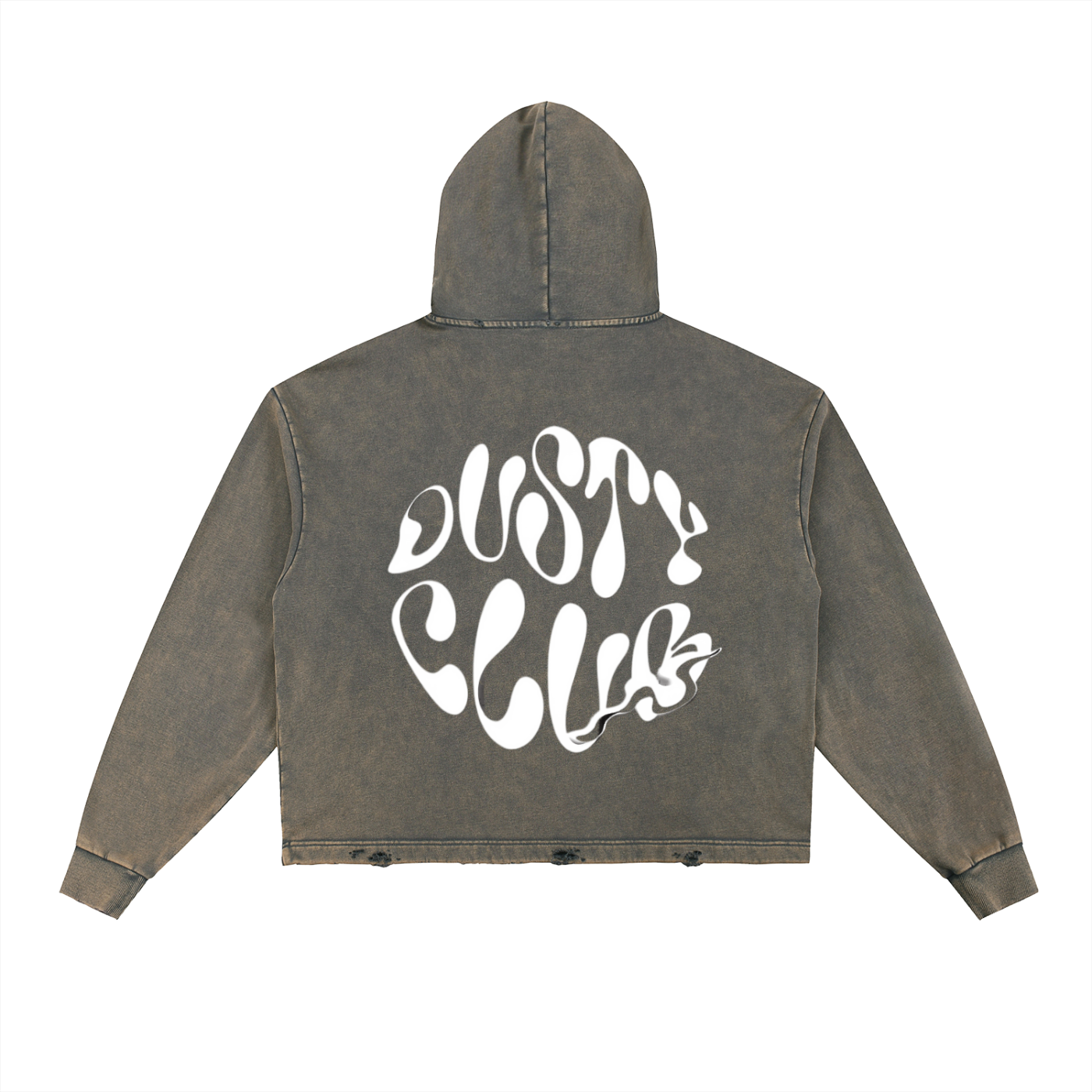 DustyClub Fast Life Vintage  Frayed-Hem Hoodie
