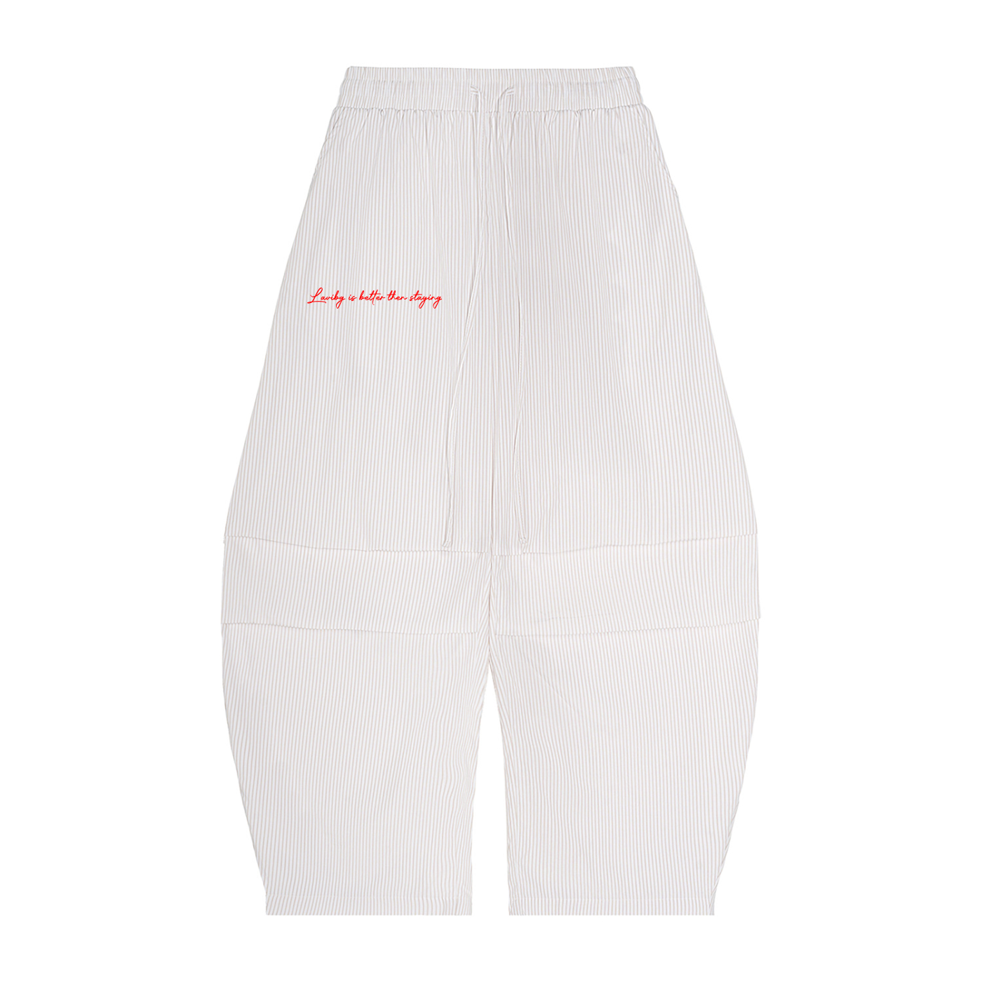 Leaving Is Better Then Staying Vertical Stripe  Barrel Pants