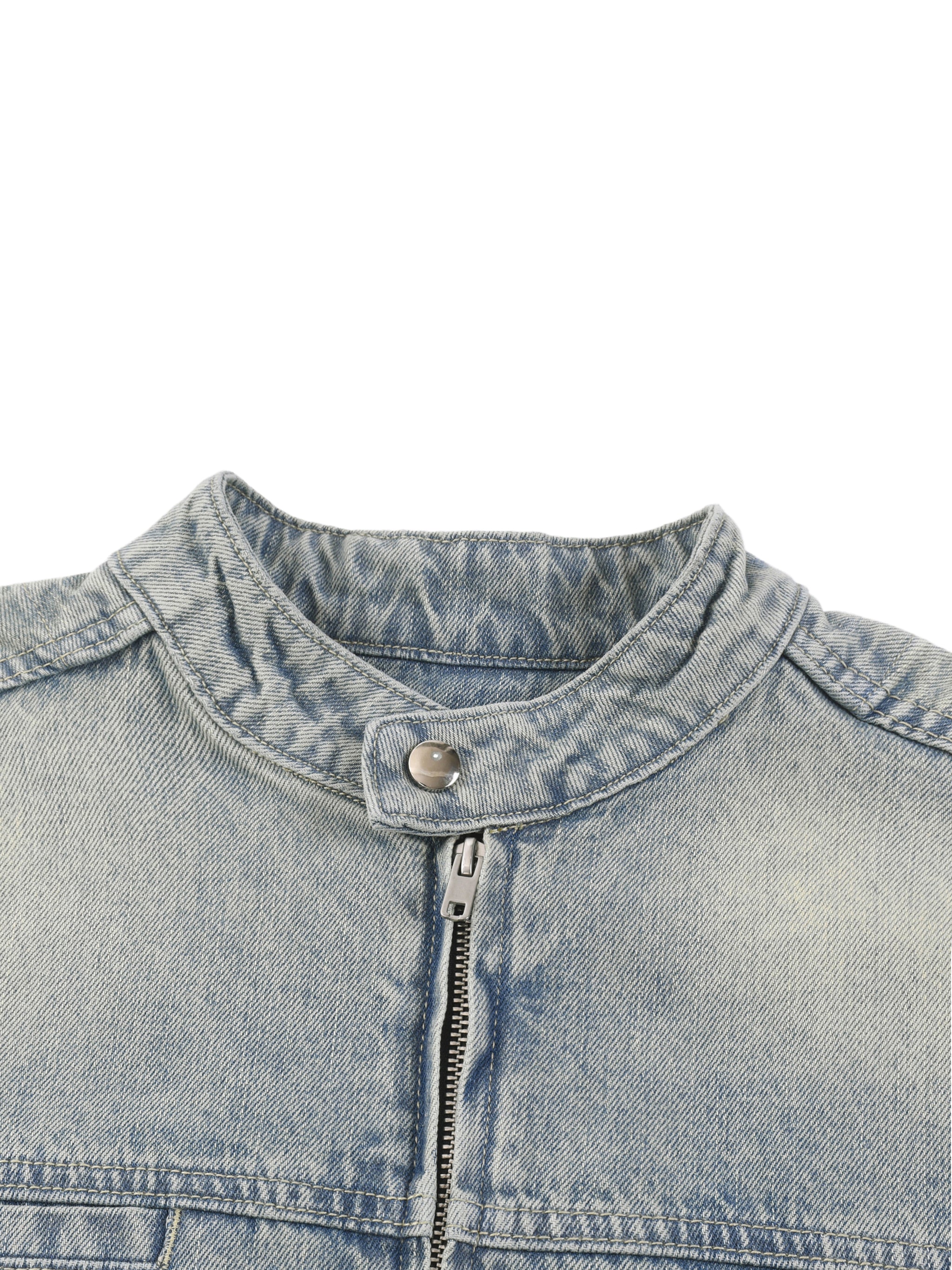 Keep It To Yo Self Vintage Zip Up Denim Jacket