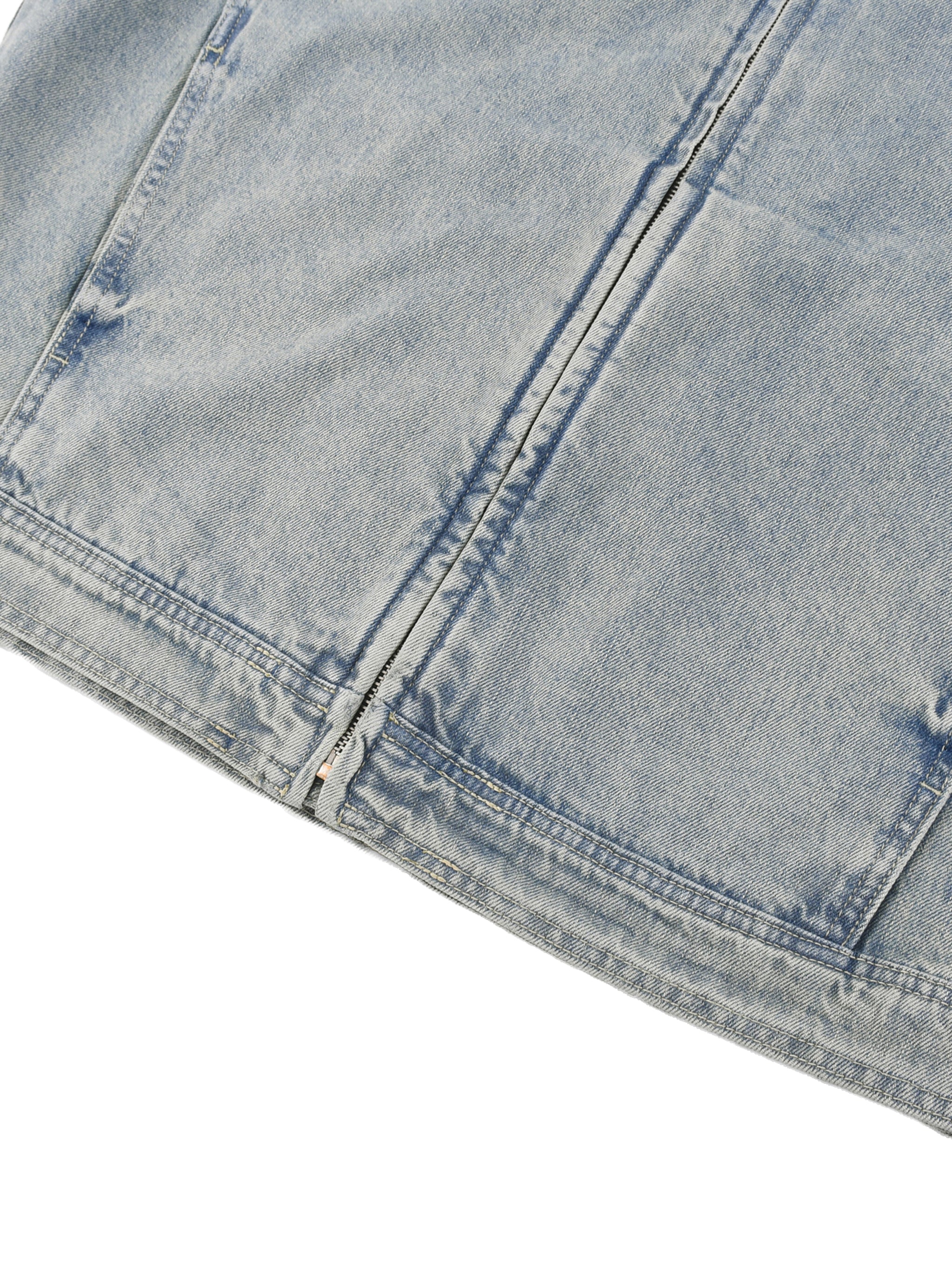 Keep It To Yo Self Vintage Zip Up Denim Jacket