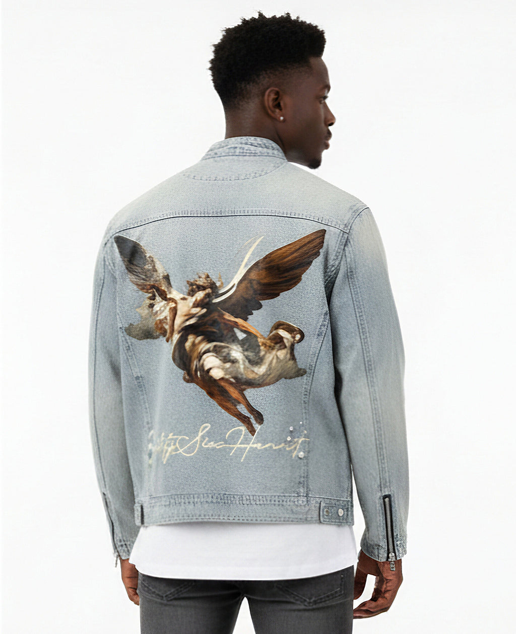 Keep It To Yo Self Vintage Zip Up Denim Jacket